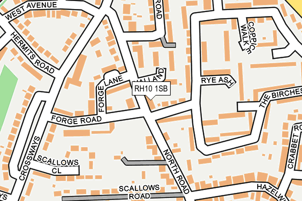 RH10 1SB map - OS OpenMap – Local (Ordnance Survey)
