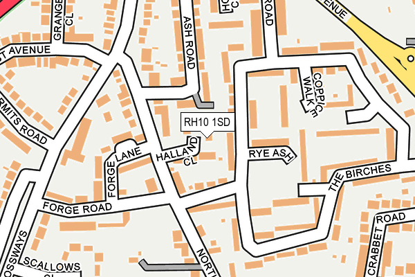 RH10 1SD map - OS OpenMap – Local (Ordnance Survey)