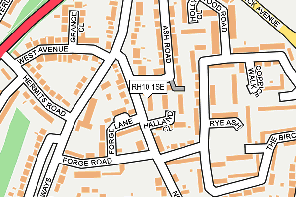 RH10 1SE map - OS OpenMap – Local (Ordnance Survey)
