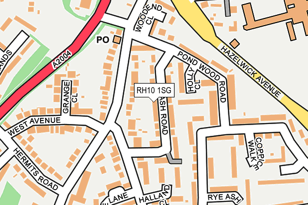 RH10 1SG map - OS OpenMap – Local (Ordnance Survey)