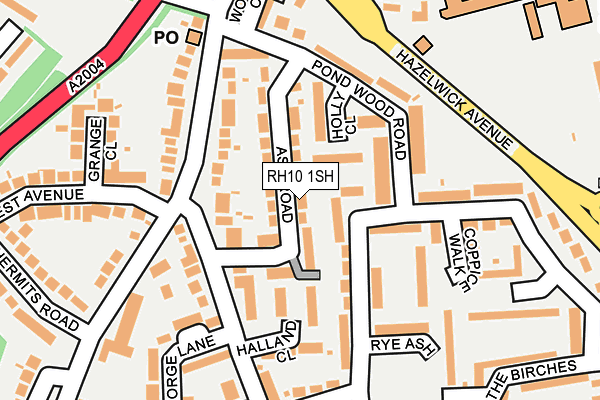 RH10 1SH map - OS OpenMap – Local (Ordnance Survey)