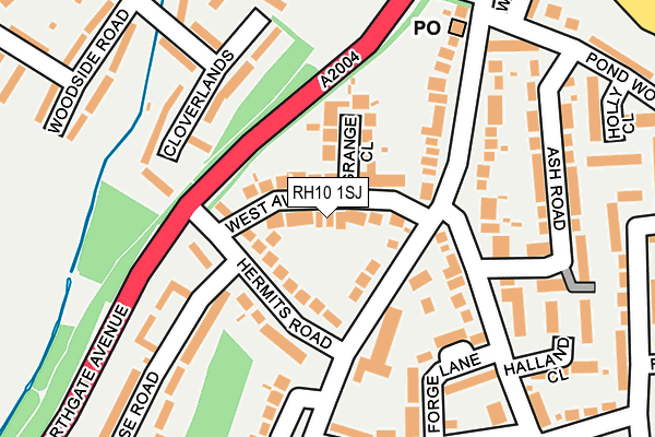 RH10 1SJ map - OS OpenMap – Local (Ordnance Survey)