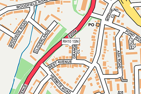 RH10 1SN map - OS OpenMap – Local (Ordnance Survey)