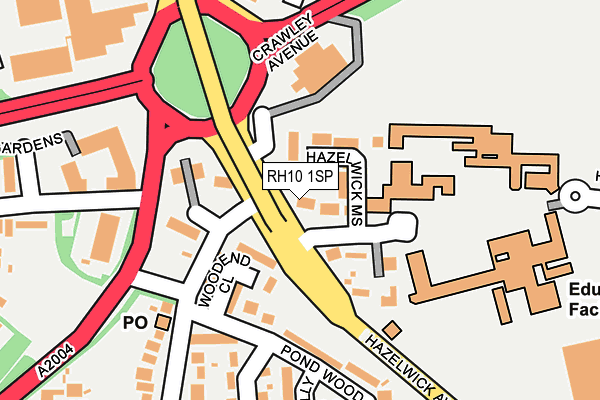 RH10 1SP map - OS OpenMap – Local (Ordnance Survey)