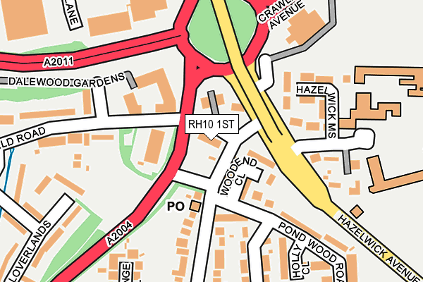 RH10 1ST map - OS OpenMap – Local (Ordnance Survey)