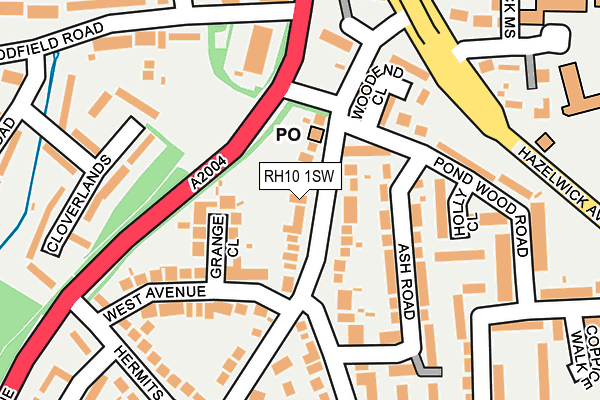 RH10 1SW map - OS OpenMap – Local (Ordnance Survey)