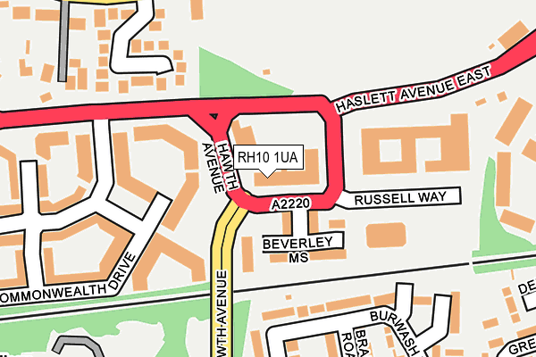 RH10 1UA map - OS OpenMap – Local (Ordnance Survey)