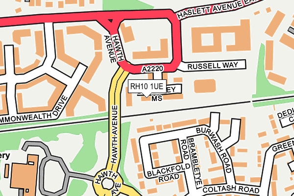 RH10 1UE map - OS OpenMap – Local (Ordnance Survey)