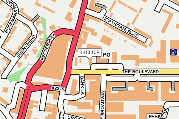 RH10 1UR map - OS OpenMap – Local (Ordnance Survey)