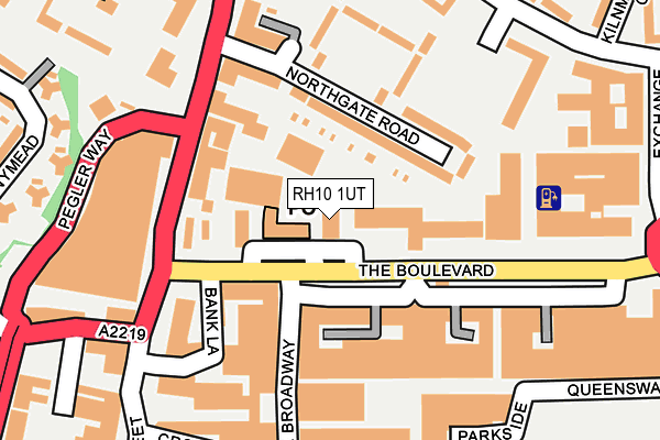 RH10 1UT map - OS OpenMap – Local (Ordnance Survey)