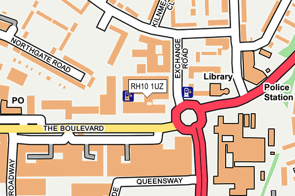 RH10 1UZ map - OS OpenMap – Local (Ordnance Survey)