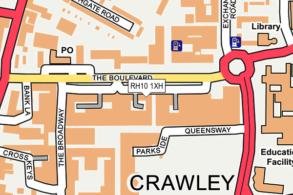 RH10 1XH map - OS OpenMap – Local (Ordnance Survey)