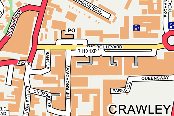 RH10 1XP map - OS OpenMap – Local (Ordnance Survey)