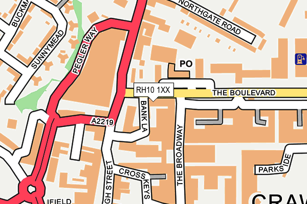 RH10 1XX map - OS OpenMap – Local (Ordnance Survey)