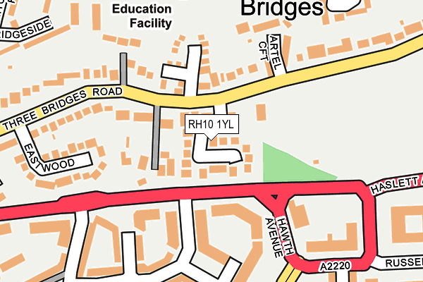 RH10 1YL map - OS OpenMap – Local (Ordnance Survey)