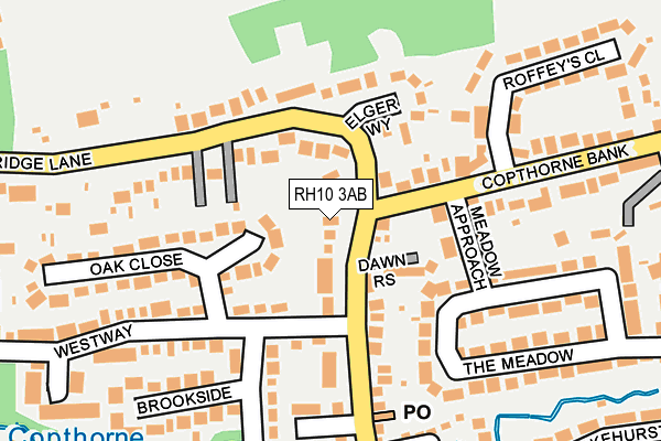 RH10 3AB map - OS OpenMap – Local (Ordnance Survey)
