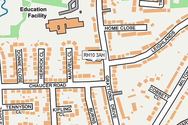 RH10 3AH map - OS OpenMap – Local (Ordnance Survey)
