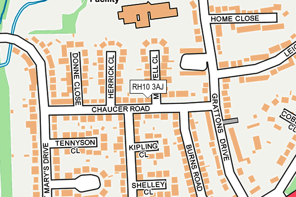 RH10 3AJ map - OS OpenMap – Local (Ordnance Survey)