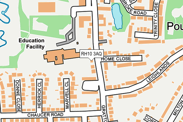 RH10 3AQ map - OS OpenMap – Local (Ordnance Survey)