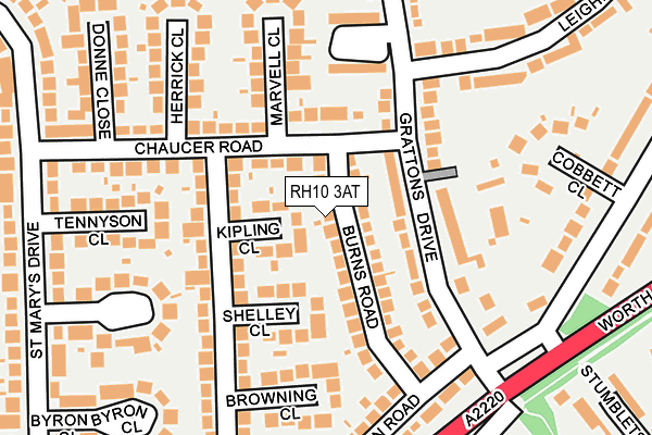 RH10 3AT map - OS OpenMap – Local (Ordnance Survey)