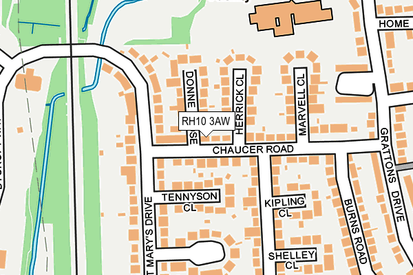 RH10 3AW map - OS OpenMap – Local (Ordnance Survey)