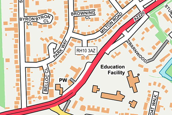 RH10 3AZ map - OS OpenMap – Local (Ordnance Survey)