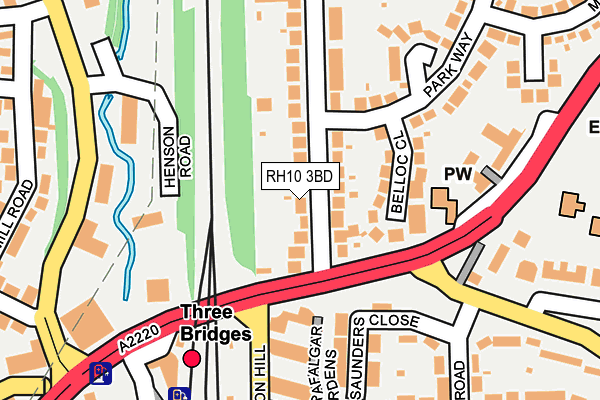 RH10 3BD map - OS OpenMap – Local (Ordnance Survey)