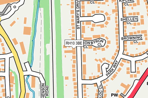 RH10 3BE map - OS OpenMap – Local (Ordnance Survey)