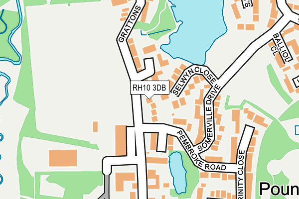 RH10 3DB map - OS OpenMap – Local (Ordnance Survey)
