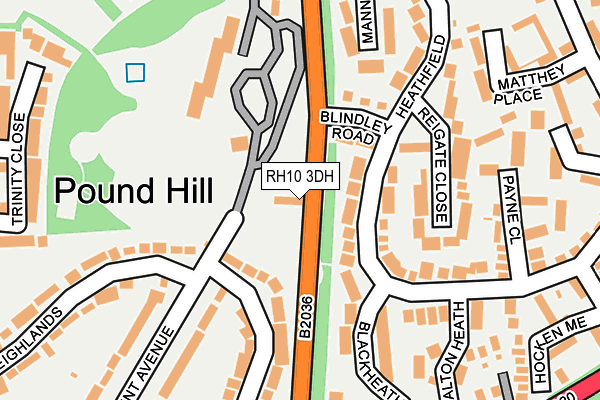 RH10 3DH map - OS OpenMap – Local (Ordnance Survey)