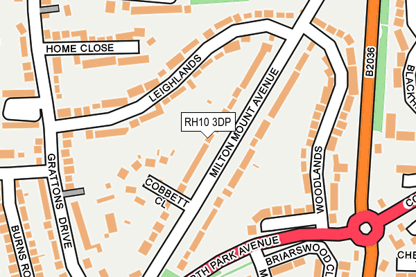 RH10 3DP map - OS OpenMap – Local (Ordnance Survey)