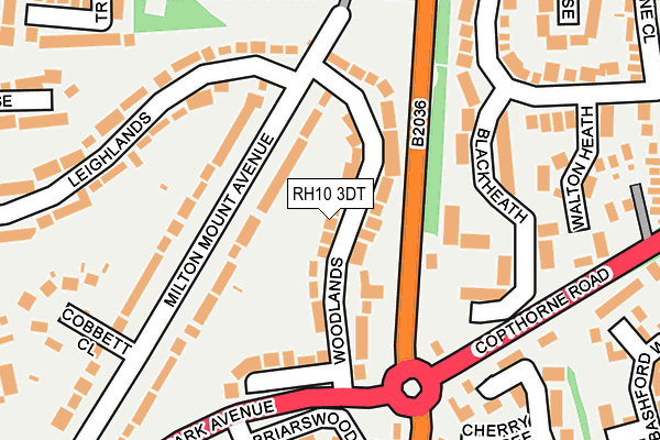 RH10 3DT map - OS OpenMap – Local (Ordnance Survey)