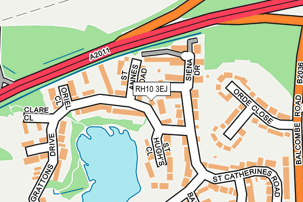 RH10 3EJ map - OS OpenMap – Local (Ordnance Survey)