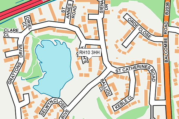 RH10 3HH map - OS OpenMap – Local (Ordnance Survey)