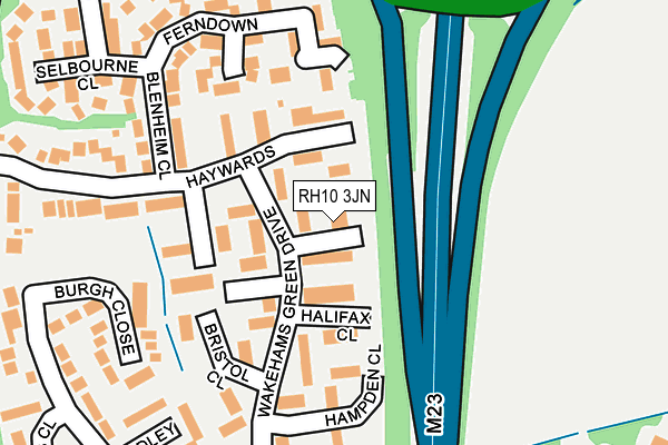 RH10 3JN map - OS OpenMap – Local (Ordnance Survey)