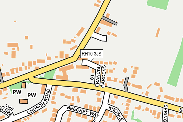 RH10 3JS map - OS OpenMap – Local (Ordnance Survey)