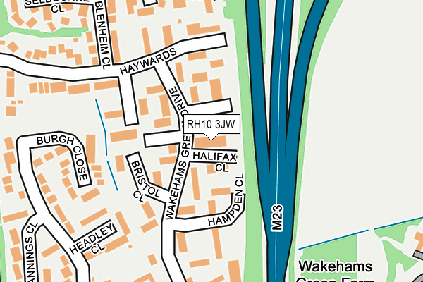 RH10 3JW map - OS OpenMap – Local (Ordnance Survey)