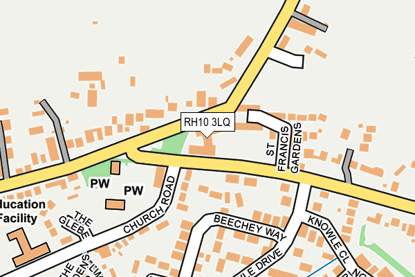 RH10 3LQ map - OS OpenMap – Local (Ordnance Survey)