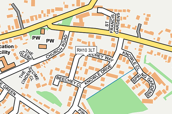 RH10 3LT map - OS OpenMap – Local (Ordnance Survey)