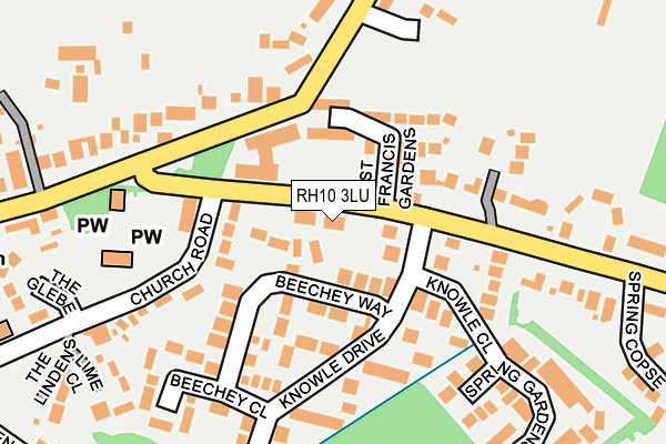 RH10 3LU map - OS OpenMap – Local (Ordnance Survey)
