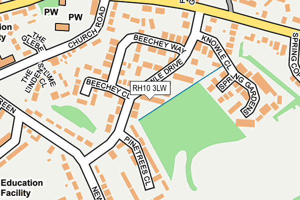 RH10 3LW map - OS OpenMap – Local (Ordnance Survey)