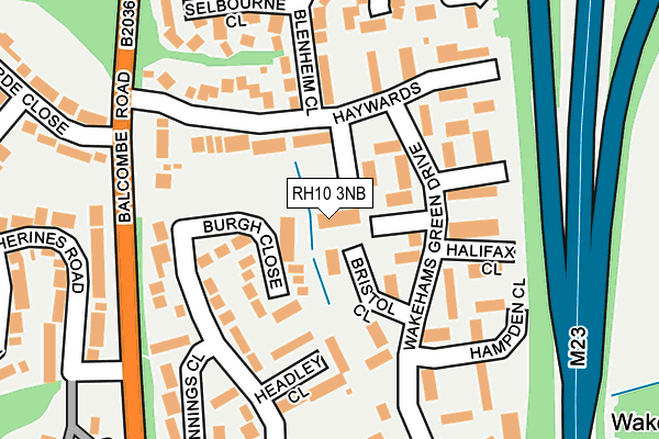 RH10 3NB map - OS OpenMap – Local (Ordnance Survey)