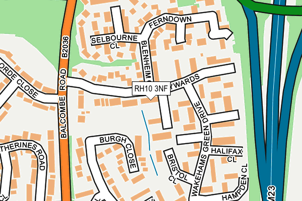 RH10 3NF map - OS OpenMap – Local (Ordnance Survey)