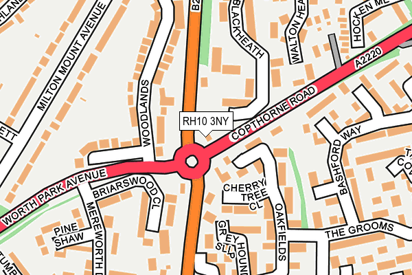 RH10 3NY map - OS OpenMap – Local (Ordnance Survey)