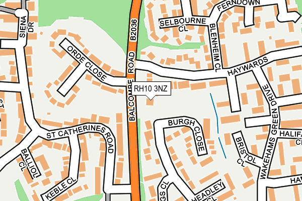 RH10 3NZ map - OS OpenMap – Local (Ordnance Survey)