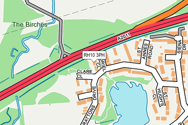 RH10 3PH map - OS OpenMap – Local (Ordnance Survey)