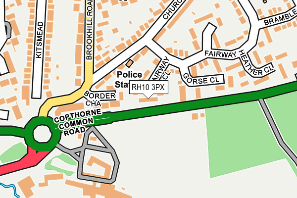 RH10 3PX map - OS OpenMap – Local (Ordnance Survey)