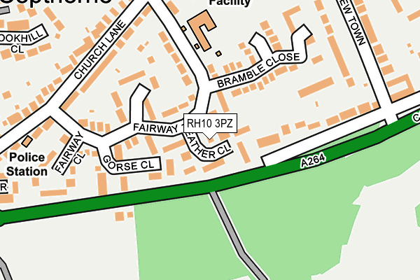 RH10 3PZ map - OS OpenMap – Local (Ordnance Survey)