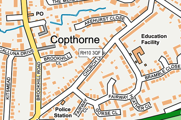 RH10 3QF map - OS OpenMap – Local (Ordnance Survey)