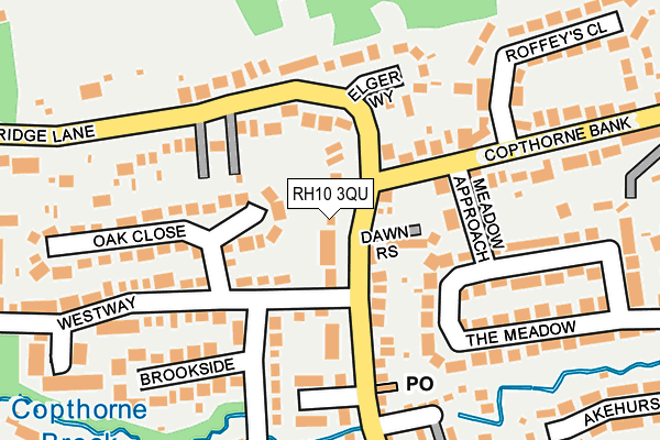 RH10 3QU map - OS OpenMap – Local (Ordnance Survey)